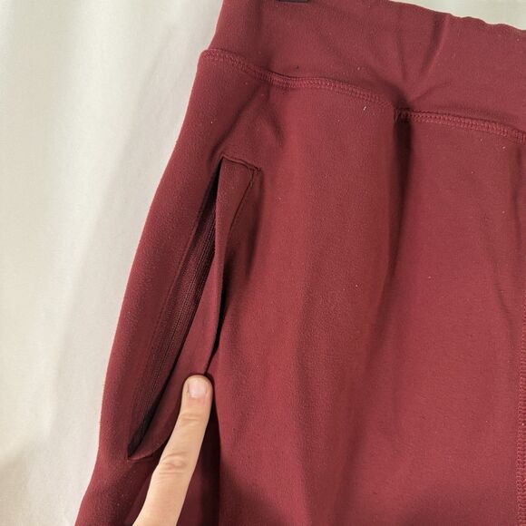 Alphalete Joggers Women's Medium Red Pull On Drawstring Zip Pockets 29.5" Inseam - Picture 5 of 12